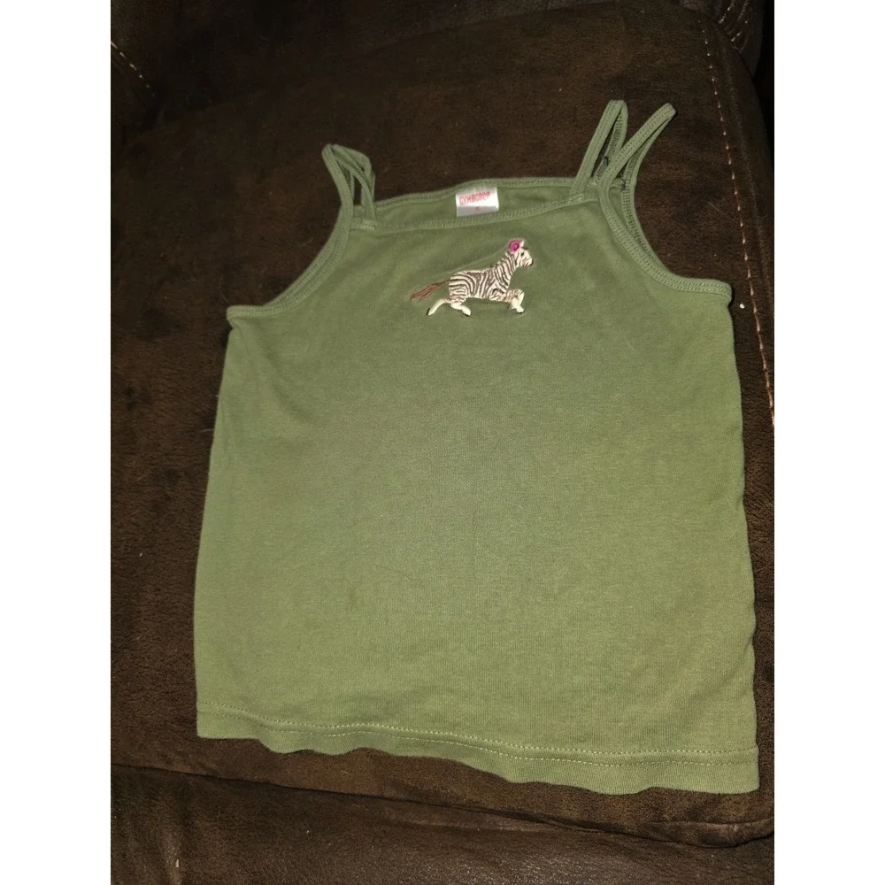 Gymboree savanna sunset zebra green top size 5